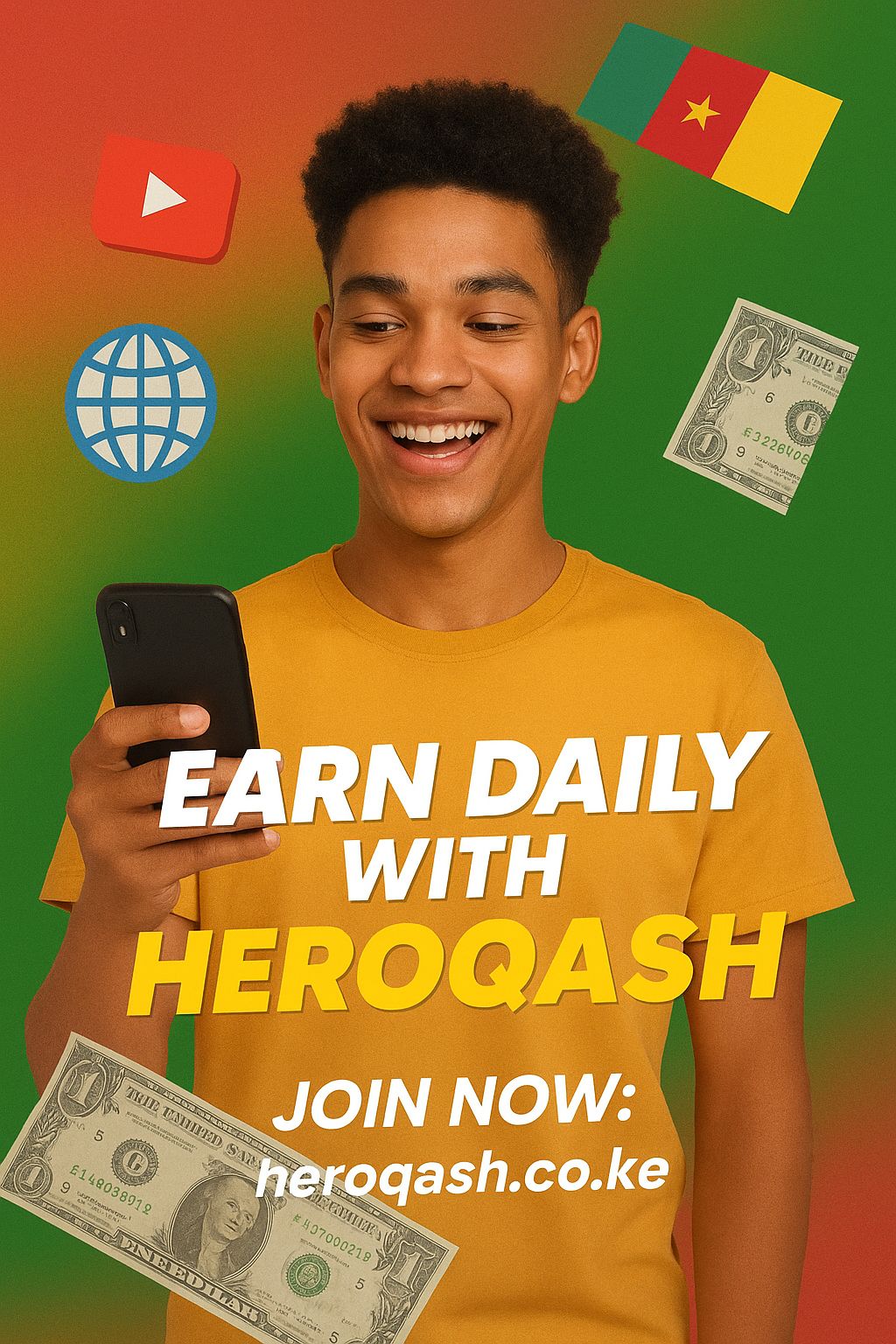 Make Money Daily in Cameroon with HeroQash Agencies — Join the Online Hustle!