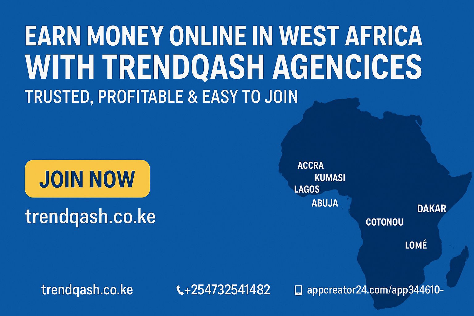 Earn Money Online in West Africa with TrendQash Agencies | Now Live in Ivory Coast, Benin, Togo, Senegal & More!